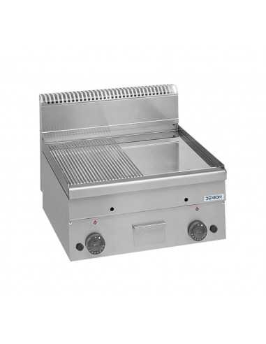 Professional gas fry top - Plate 1/2 smooth 1/2...
