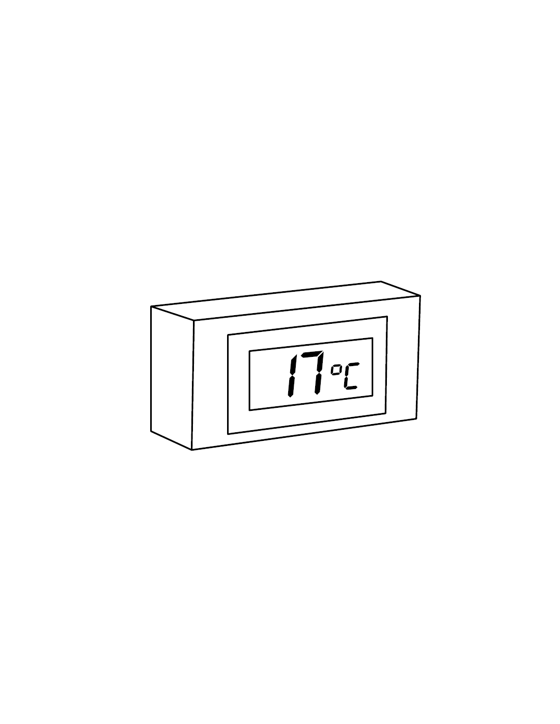 Digital thermometer for wooden shelves