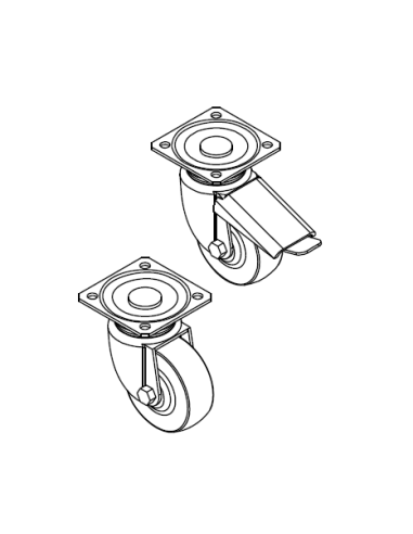 Wheel kit with and without brake