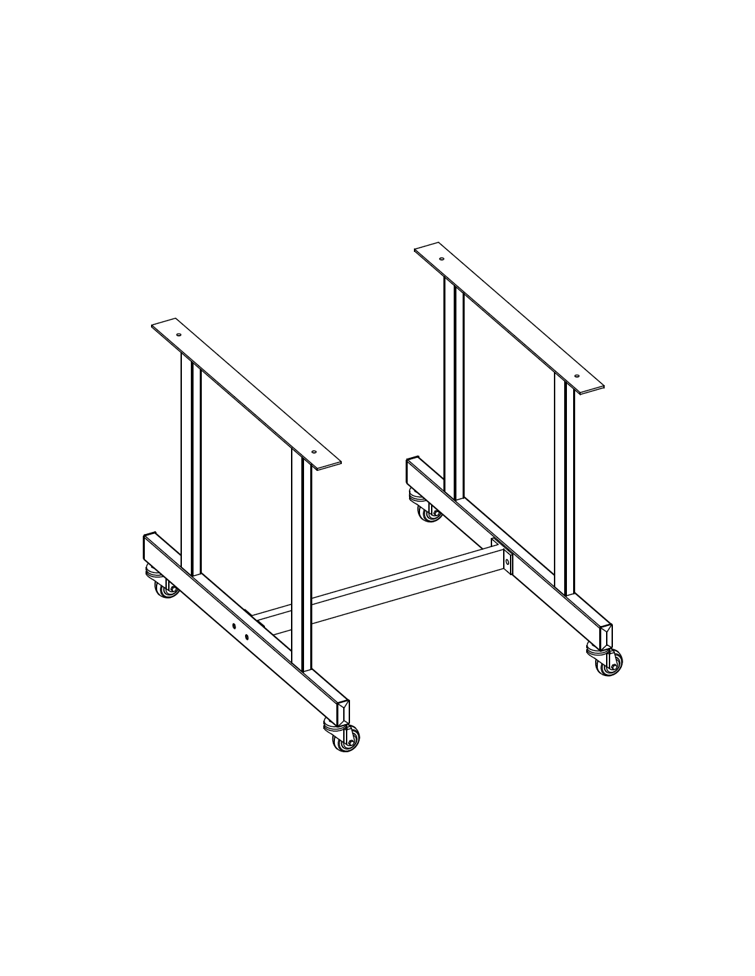 Wheel trolley with and without brake