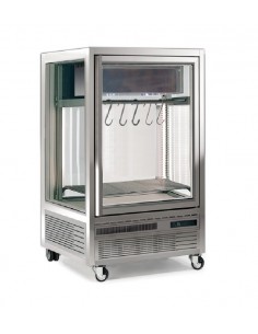Meat display case with 4 glass sides - cm 79.5 x 76 x 124h