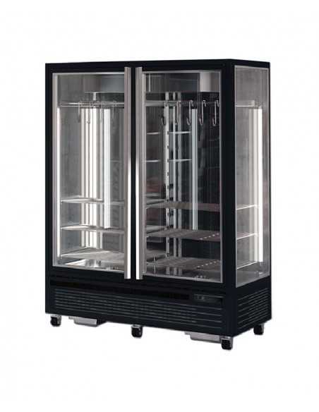 Meat display case with 4 glass sides and double door 1150 liters Meat display case with 4 glass sides and double door 1150 liters