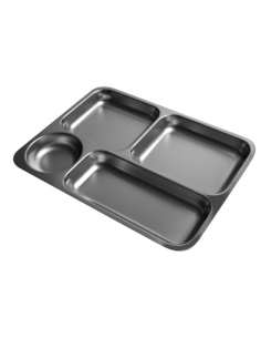 Vassoio mensa - Acciaio inox - N.4 scomparti - cm 30 x 40...