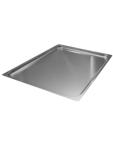 Teglia - Bordo piano - Acciaio inox - Gastronorm 2/1 - cm 65 x 53 x 2 h