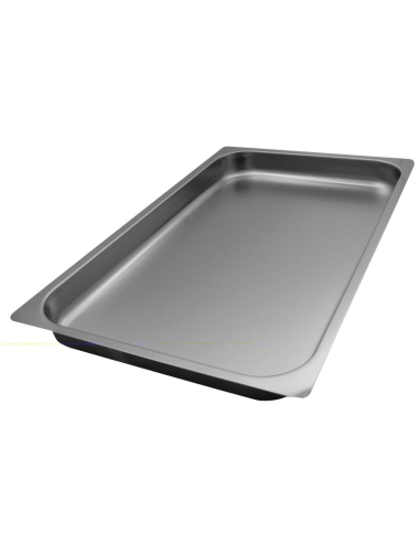 Sheet - Flat edge - Stainless steel - Gastronorm 1/1 - cm 53 x 32.5 x 6.5 h