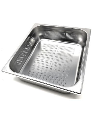 Container - Acciaio inox AISI 304 - Forato - Gastronorm 2/3 - Size cm 35.4 x 32.5 x 6.5h