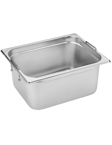 Container - Stainless steel - Retractable handles - Gastronorm 1/2
