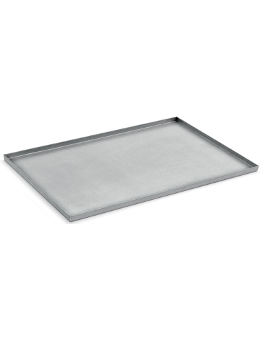 Baking tray in aluminised sheet metal - Dimensions 60 x 80 x 2 h cm