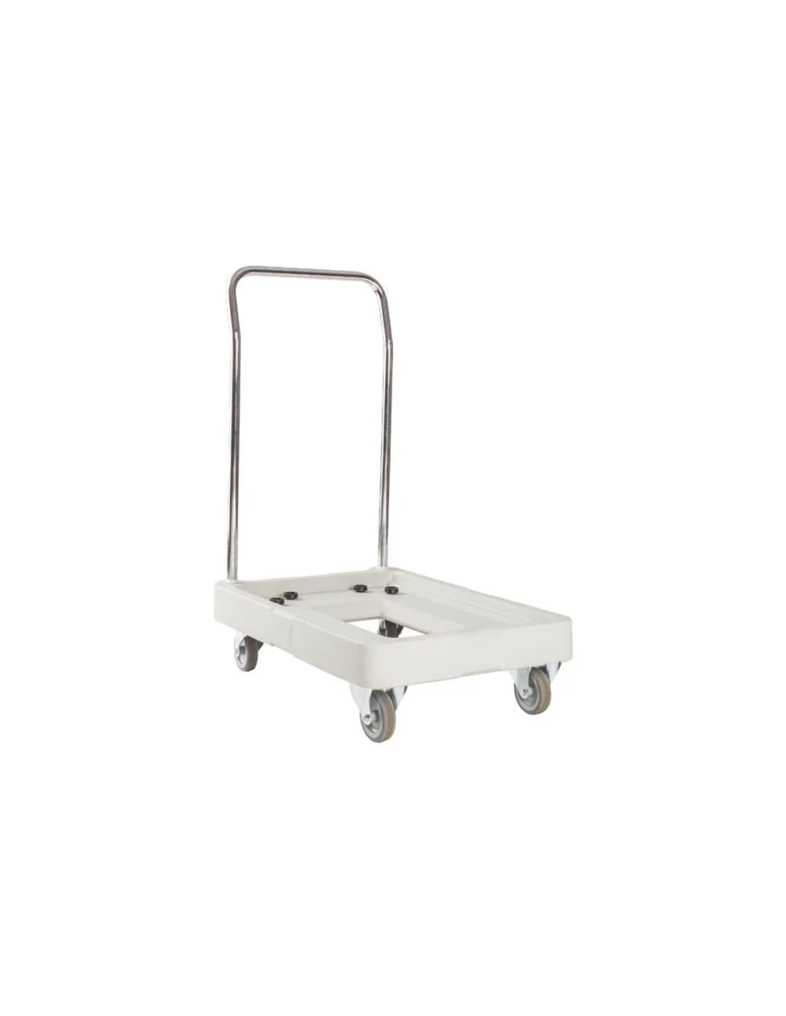 Transport trolley in polyethylene with chromed handle