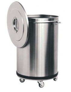 Pattumiera in acciaio inox - Capacità litri 100 -...