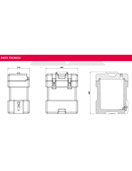 Isothermal container for liquids - Capacity liters 10 - From -30°C to +85°C - cm 31 x 45.5 x 58.8 h