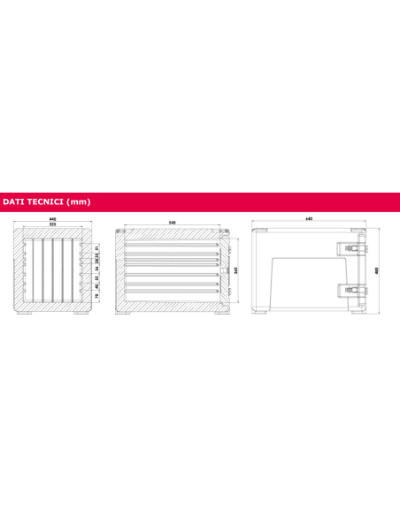 Isothermal container - Capacity 63 lt - From -30° C to +100 °C - cm 44 x 64 x 48 h