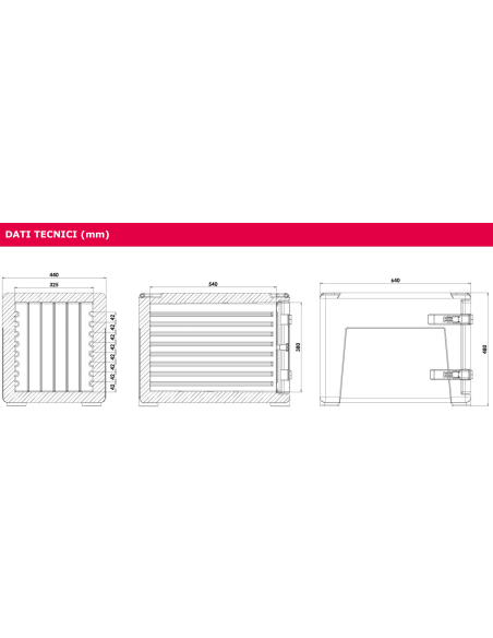 Contenedor isotérmico - Capacidad 68 lt - De -30° C a +100 °C - cm 44 x 64 x 48 h