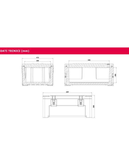 Isothermal container - Capacity 39 liters - From -30° C to +100 °C - cm 41.5 x 66 x 30 h