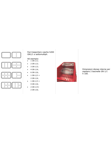 Isothermal container - Capacity 39 liters - From -30° C to +100 °C - cm 41.5 x 66 x 30 h