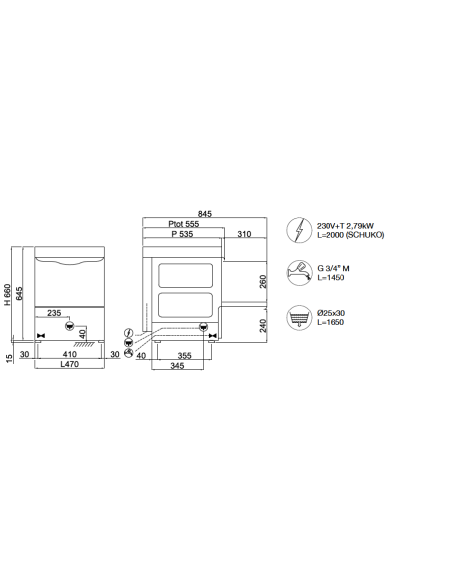 Electronic Washers - Basket cm 35x35 - cm 42 x 48.5 x 66 h