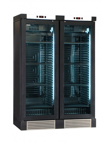 Refrigerator wine - Black - Double temperature - cm 129.5 x 63.5 x 188 h