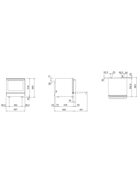 Forno elettrico - Grill - N. 4 x GN 2/3 - cm 55.7 x 58.5 x 56.3h