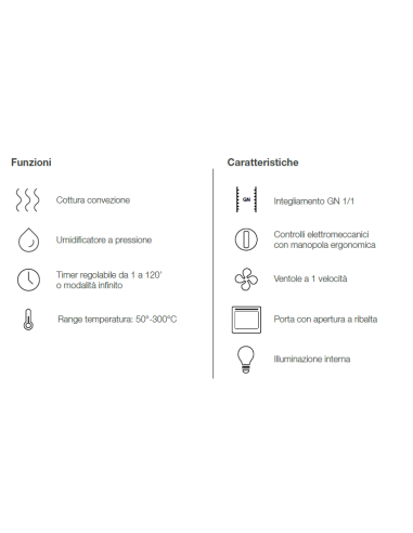 Electric oven - N. 4 x GN 1/1 - cm 72.4 x 73 x...