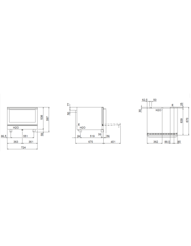 Electric oven - N. 4 x GN 1/1 - cm 72.4 x 73 x...