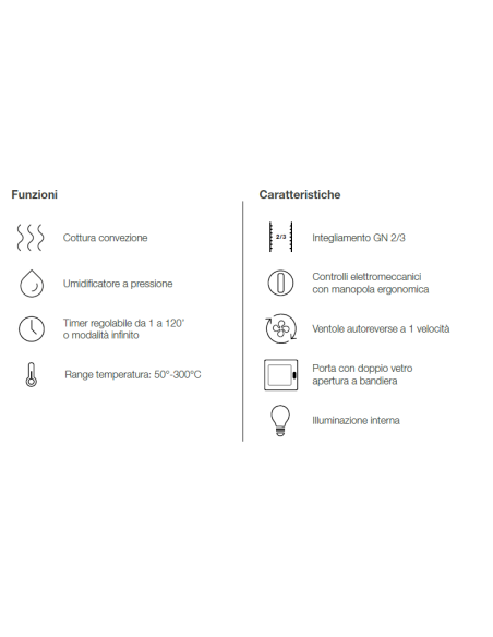Electric oven - N. 4 x GN 2/3 - cm 65.8 x 75.2 x 56.1h
