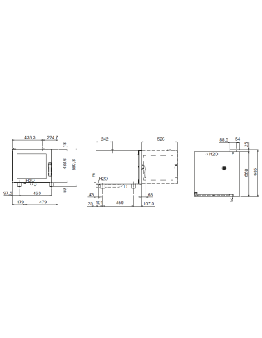Horno eléctrico - N. 4 x GN 2/3 - cm 65.8 x...
