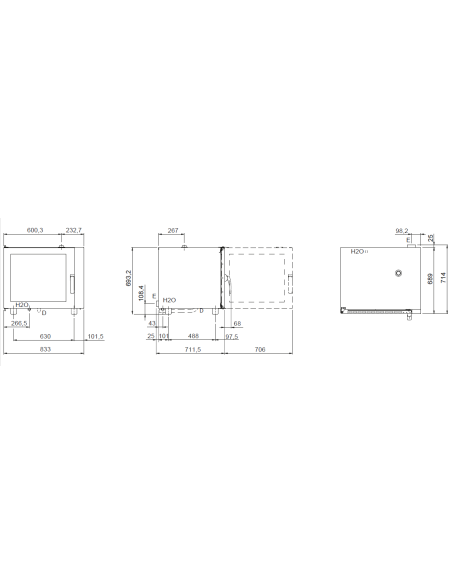 Electric oven -N. 6 x GN 1/1 - cm 83.3 x 78 x 71.1h