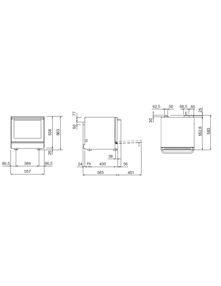 Electric oven - N. 4 x cm 43.3 x 33.3 - cm 55.7 x 64 x 56.3 h