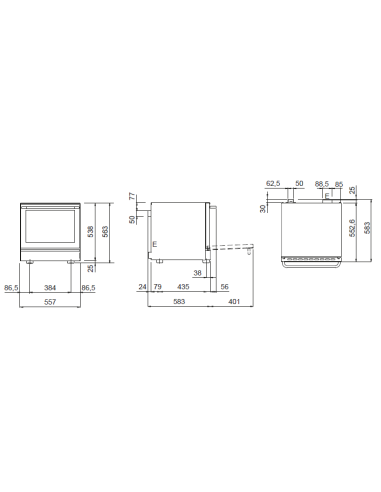 Forno elettrico - N. 4 x cm 43.3 x 33.3 - cm...