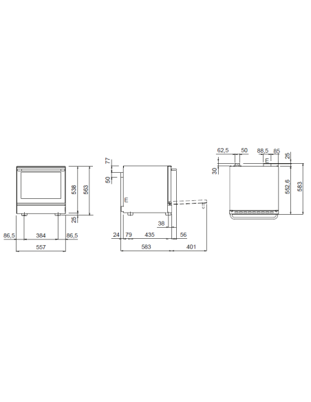 Electric oven - N. 4 x cm 43.3 x 33.3 - cm 55.7 x 64 x 56.3 h