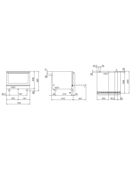 Forno elettrico - N. 4 x cm 60 x 40 - cm 72.4 x 73 x 59.7h