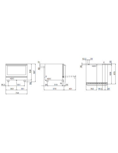 Electric oven - N. 4 x cm 60 x 40 - cm 72.4 x...