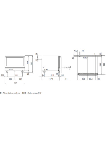 Forno elettrico - N. 4 x cm 60 x 40 - cm 72.4 x...