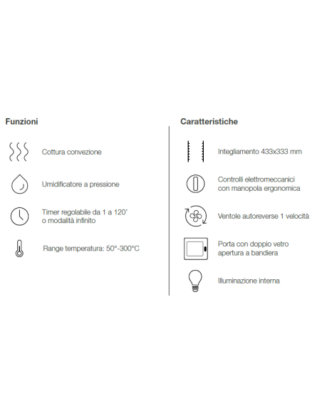 Forno elettrico - N. 4 x cm 43.3 x 33.3 - cm 65.8 x 75.2 x 56.1h