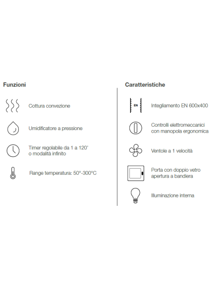 Electric oven - N. 6 x 60 x 40 cm - cm 83.3 x 78 x 71.1h