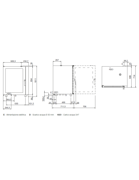 Forno elettrico - N. 10 x 60 x 40 cm - cm 83.3 x 78 x 101.1h