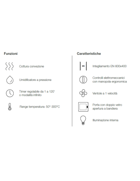 Horno eléctrico - N. 10 x 60 x 40 cm - cm 83.3 x 78 x 101.1h