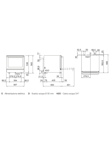 Horno eléctrico - N. 4 x GN 2/3 - cm 55.7 x 64...