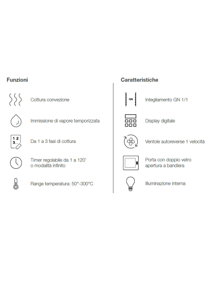 Electric oven - N. 6 x GN 1/1 - cm 83.3 x 78 x 71.1h