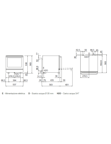 Electric oven - N. 4 x cm 43.3 x 33.3 - cm 55.7...
