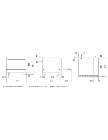 Forno elettrico - N. 4 x cm 60 x 40 - cm 72.4 x...