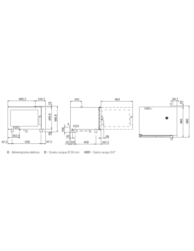 Electric oven - N. 4 x cm 60 x 40 - cm 82,5x...