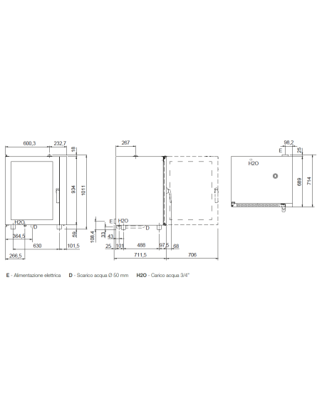 Forno elettrico - N. 10 x cm 60 x 40 - cm 83.3 x 78 x 101.1 h