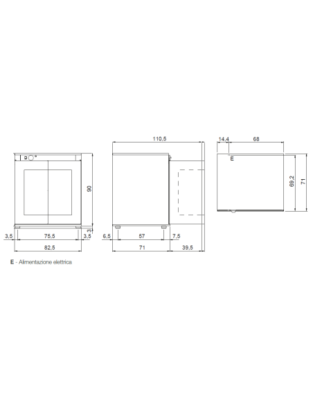 Cámara de fermentación para 8 bandejas GN 1/1 o 60x40 cm Cámara de fermentación para 8 bandejas GN 1/1 o 60x40 cm