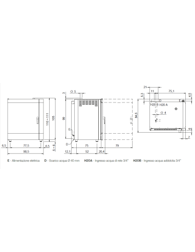 Forno elettrico - N.10 x GN1/1 - cm 90.5 x 84.5...