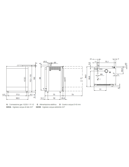 Horno de gas - N. 10 x GN1/1 - cm 90.5 x 84.5 x 113h