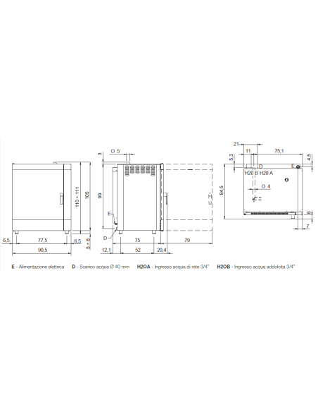 Forno elettrico - N.10 x GN 1/1 - cm 90.5 x 84.5 x 110h
