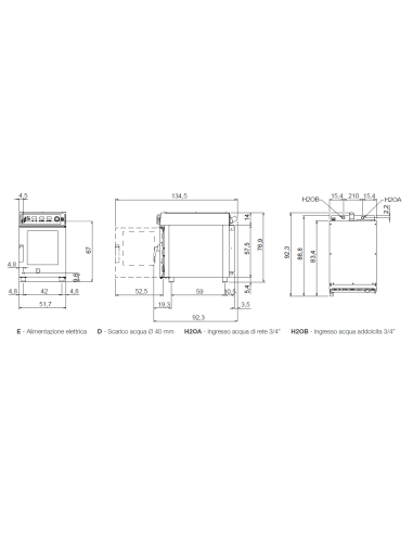 Horno eléctrico combinado - N. 6 x GN 1/1 - cm...