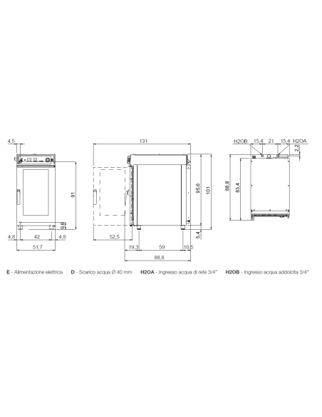 Horno eléctrico combinado - N. 10 x GN 1/1 - cm 51.7 x 89 x 101h