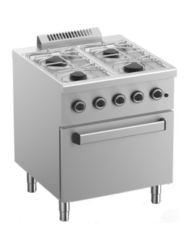 Cocina de gas - N. 4 fuegos - horno eléctrico ventilado - cm 70 x 71.8 x 85h